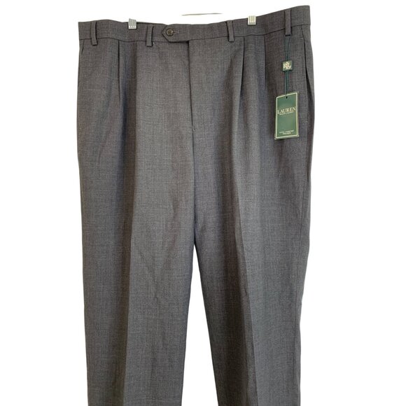 Lauren Ralph Lauren Mens Superfine Stretch Dress Pants 38 x 32 Gray All Season C - Picture 2 of 7
